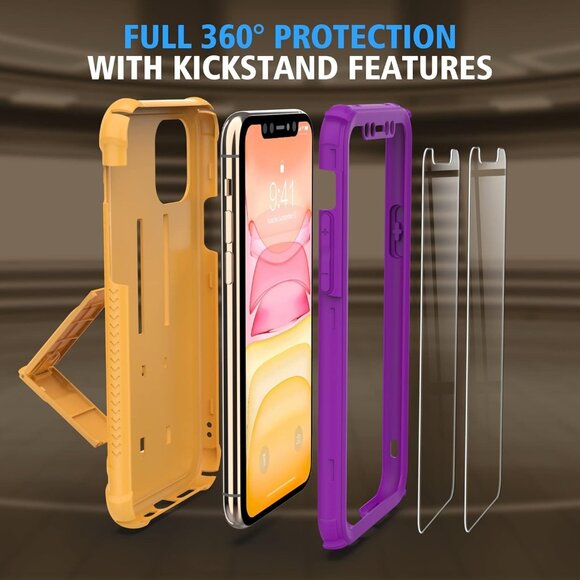 Kickstand case for iPhone 11 Military Grade Shockproof 360 Protective - Picture 6 of 7